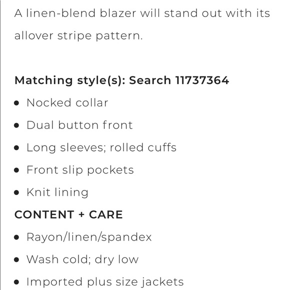 🆕 NWT Torrid Linen Blend Striped Blazer - Picture 6 of 7